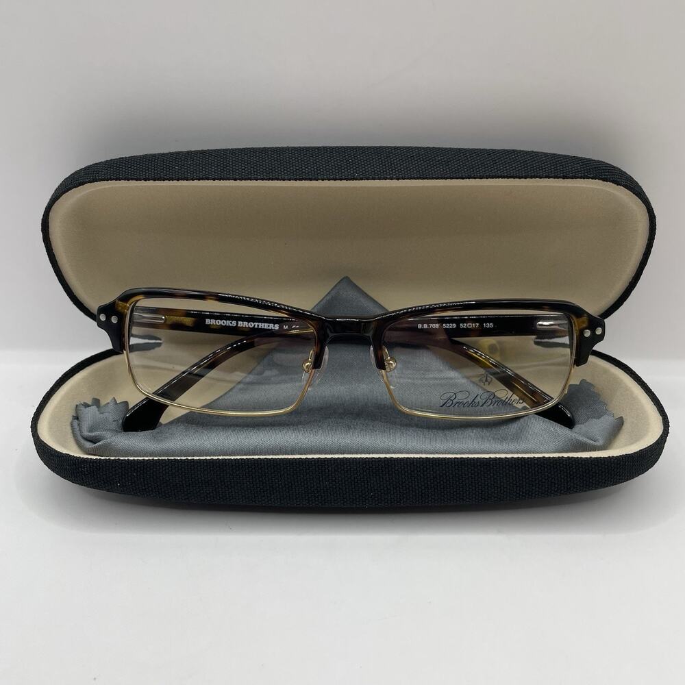 Brooks Brothers BB 708 5229 Tortoise Eyeglasses Frames 52-17-135 NWOT Case